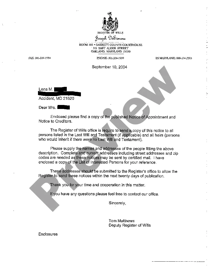 Preview A08 Certificate of Service Regular Estate