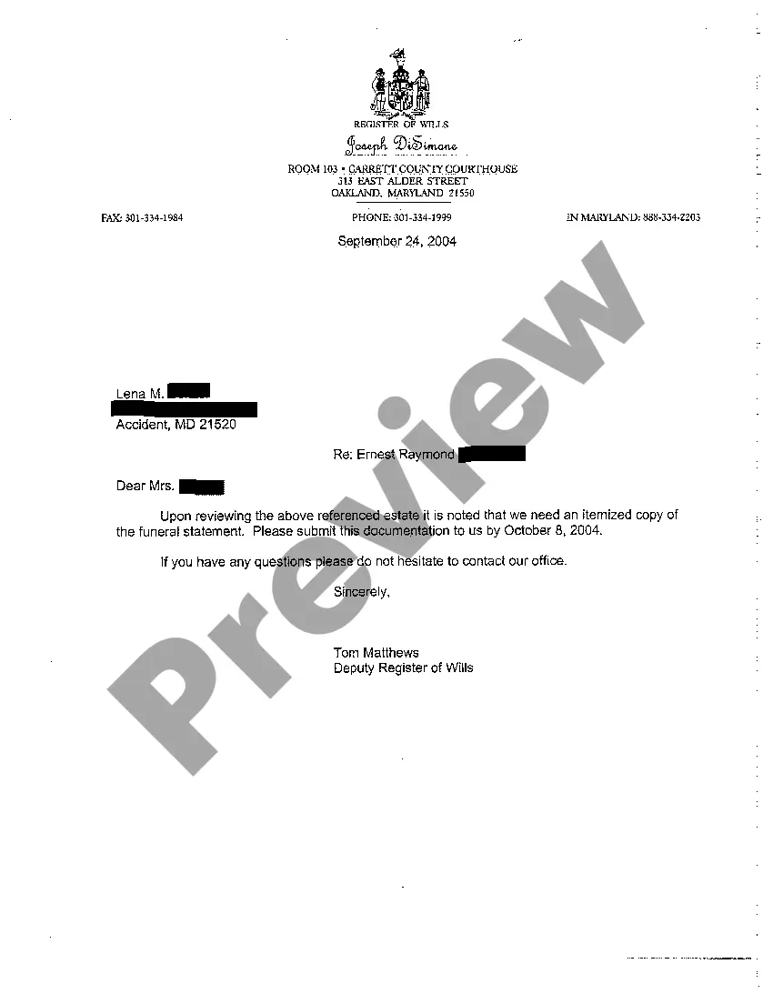 Preview A08 Certificate of Service Regular Estate