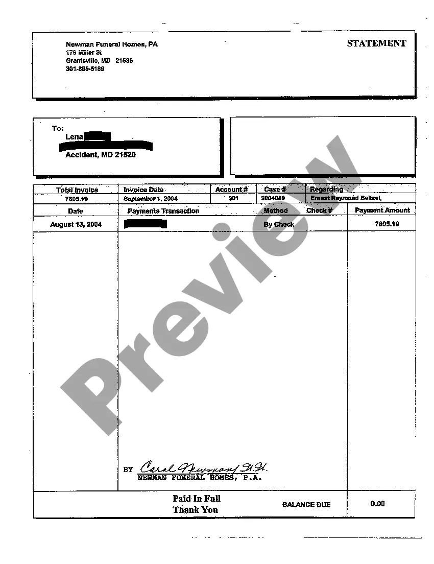 Preview A08 Certificate of Service Regular Estate