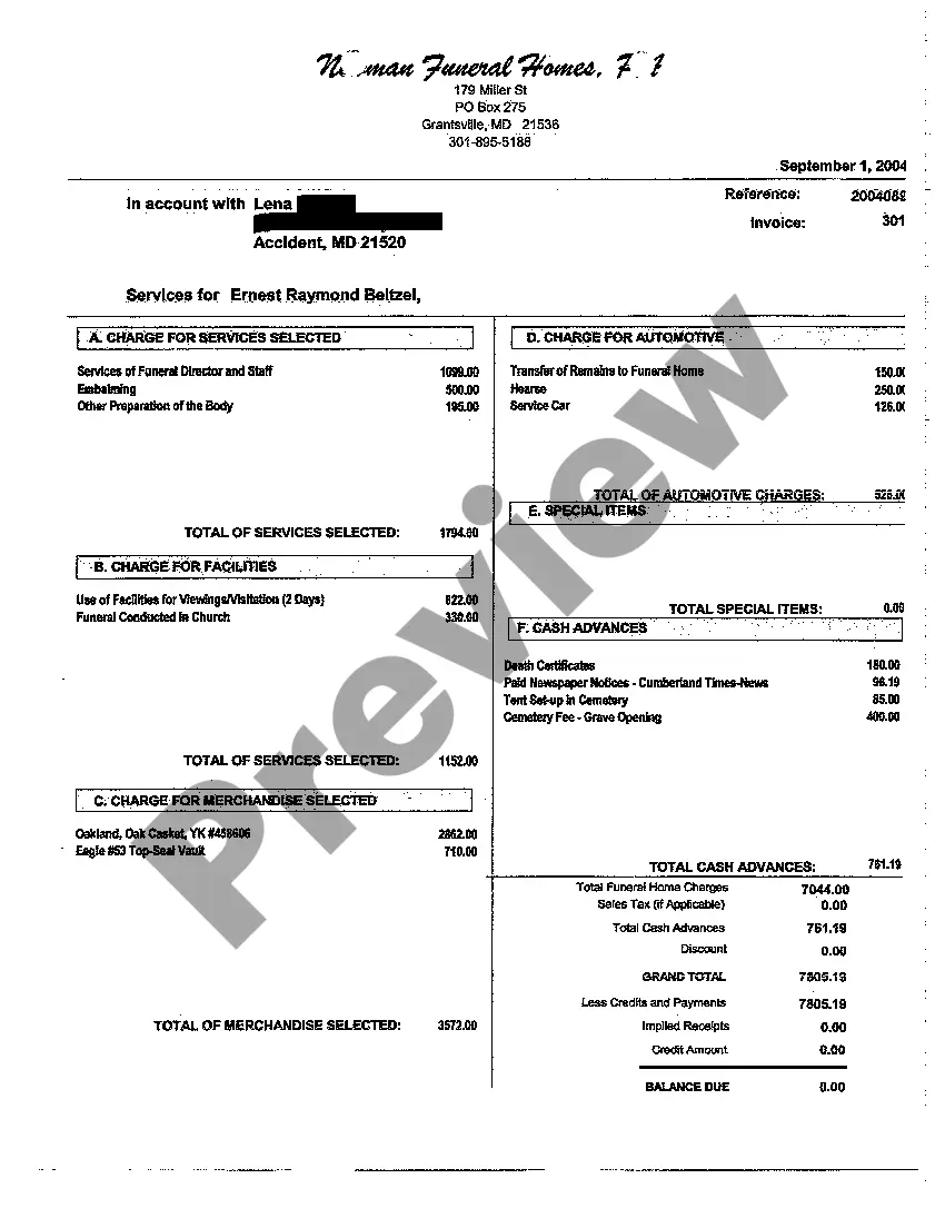 Preview A08 Certificate of Service Regular Estate