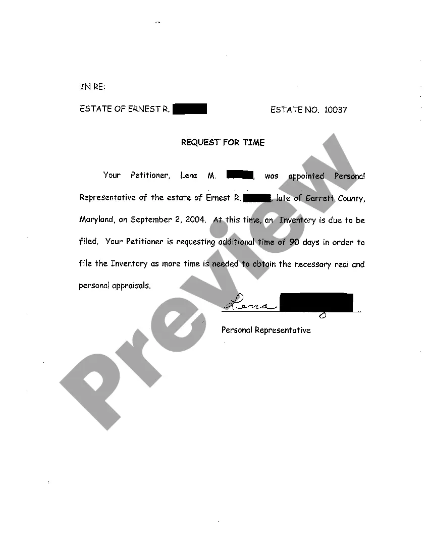 Preview A11 Request for Additional 90 Days to File Inventory Summary