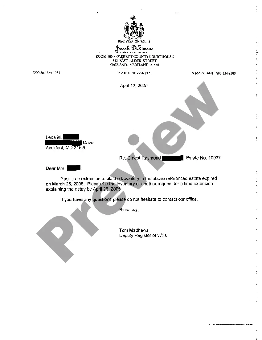 Preview A13 Notice of Time Extension