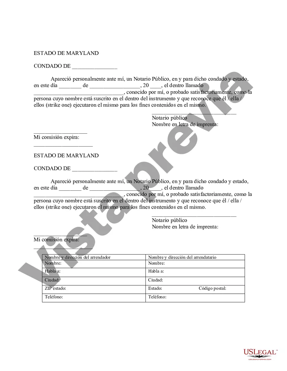 Preview Aviso de Arrendamiento para Grabación