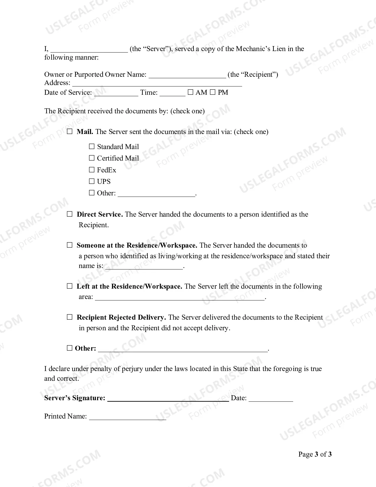 Preview Maryland Mechanic's Lien