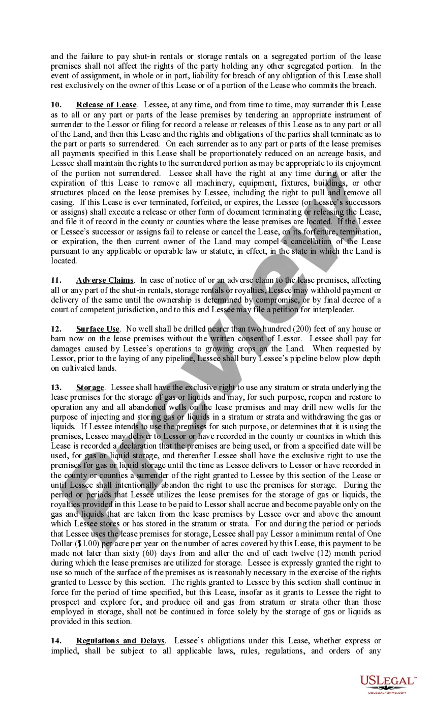 Preview Paid Up Lease Pooling Provision