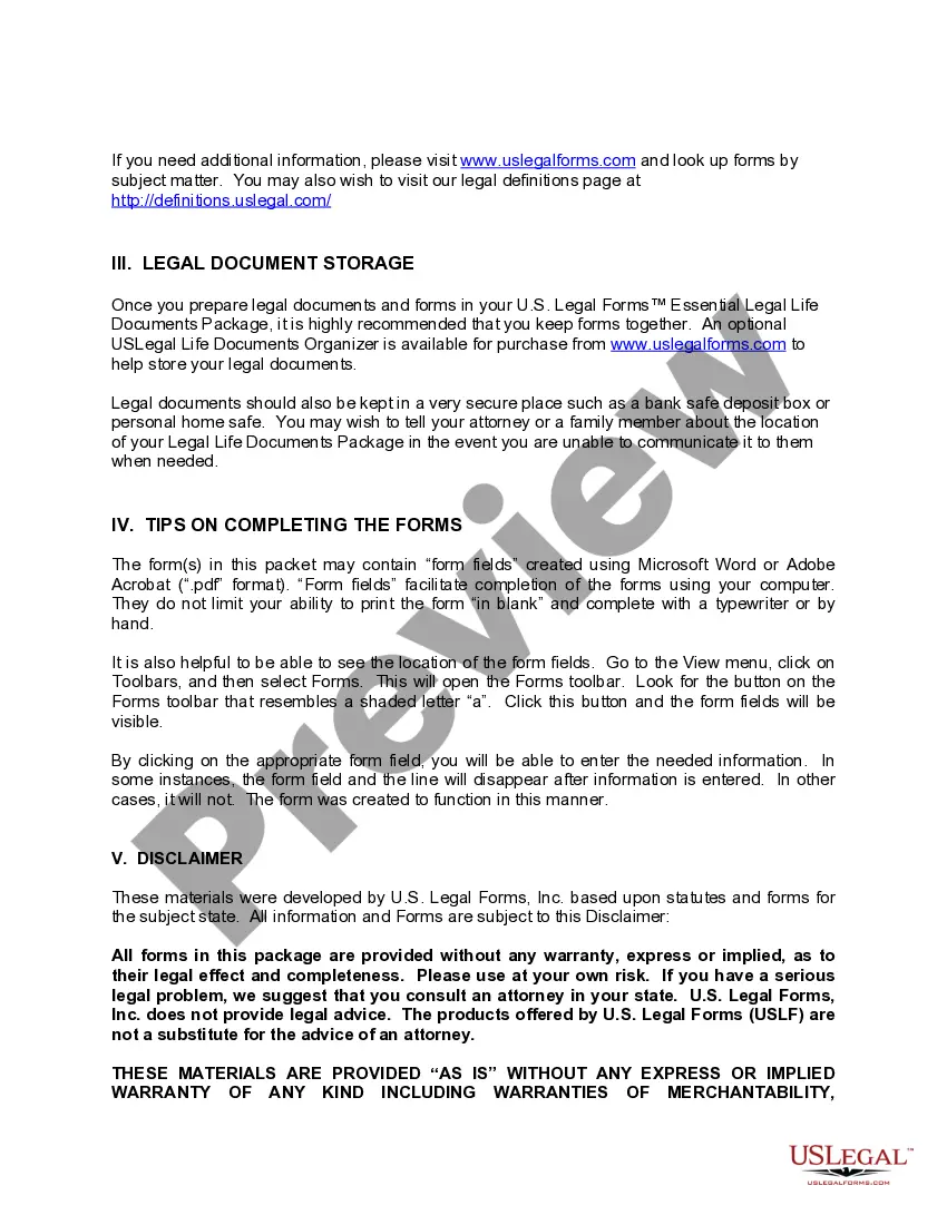 Preview Maryland Life Documents Planning Package, including Will, Power of Attorney and Living Will