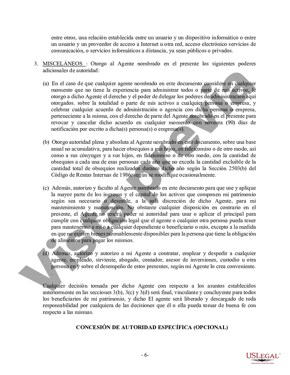 Preview Poder General Duradero para Bienes y Finanzas o Financiero Efectivo Inmediatamente