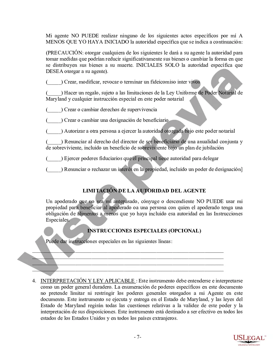 Preview Poder General Duradero para Bienes y Finanzas o Financiero Efectivo Inmediatamente