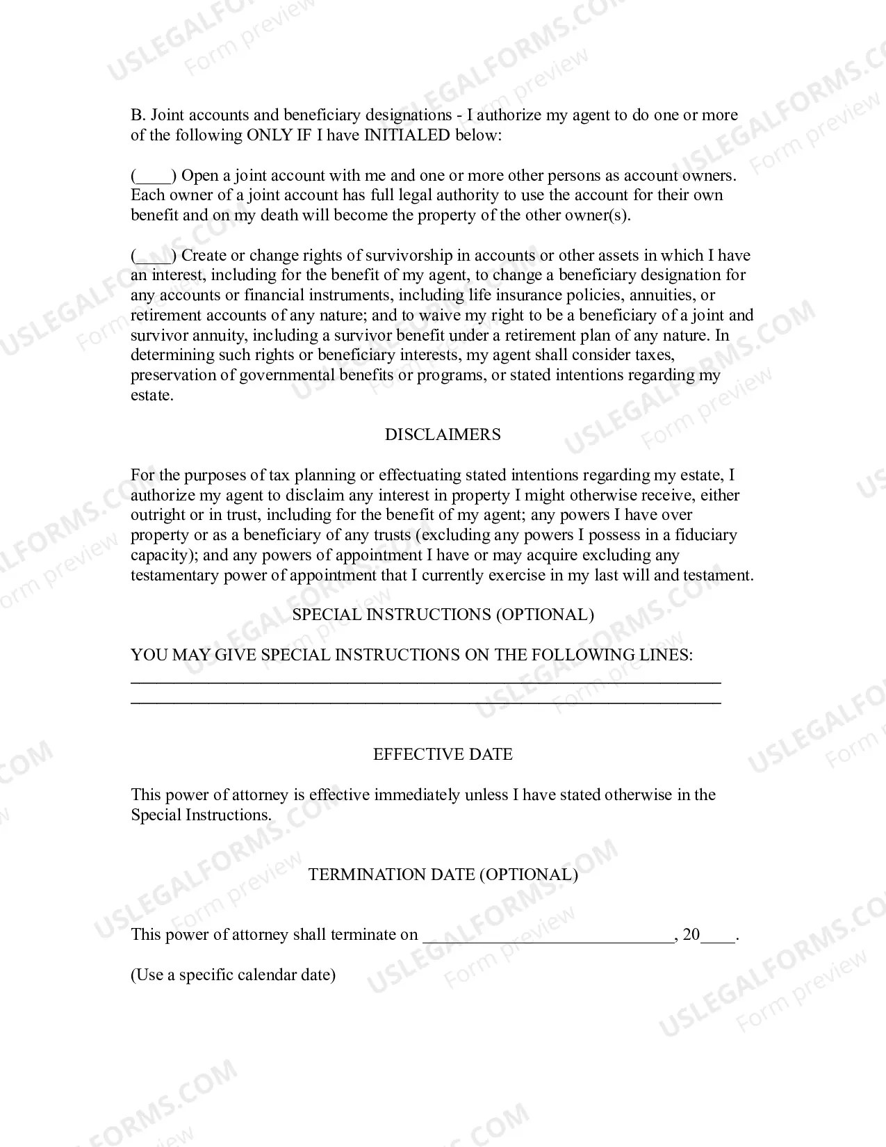 Preview Maryland Statutory Personal Financial Power of Attorney