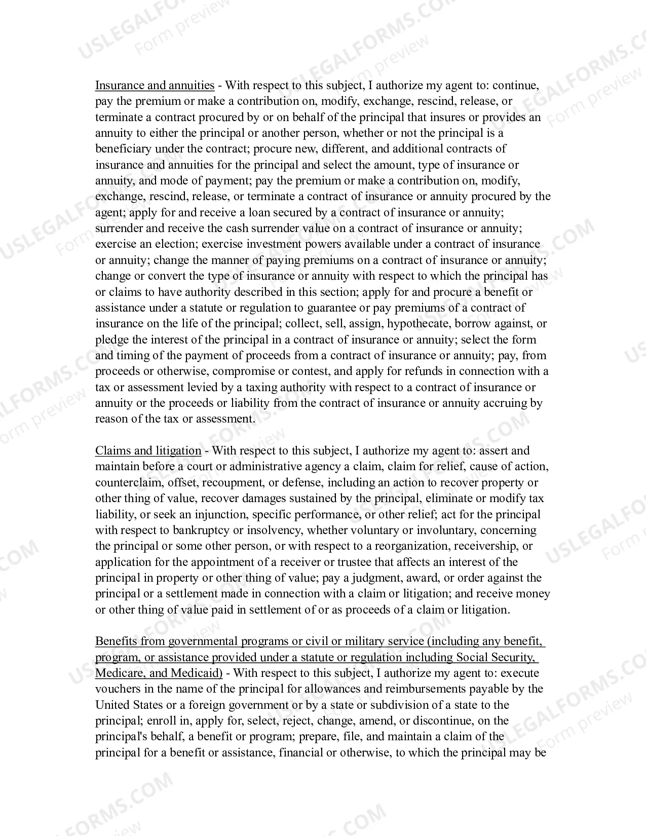 Preview Maryland Statutory Personal Financial Power of Attorney