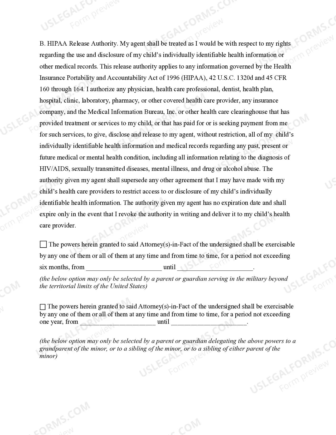 Preview General Power of Attorney for Care and Custody of Child or Children