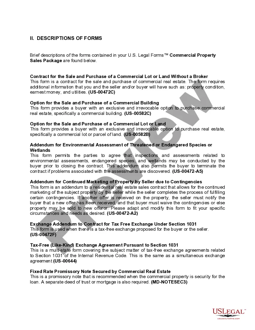 Get Maryland Commercial Property Sales Package Preview Maryland Commercial Property Sales Package