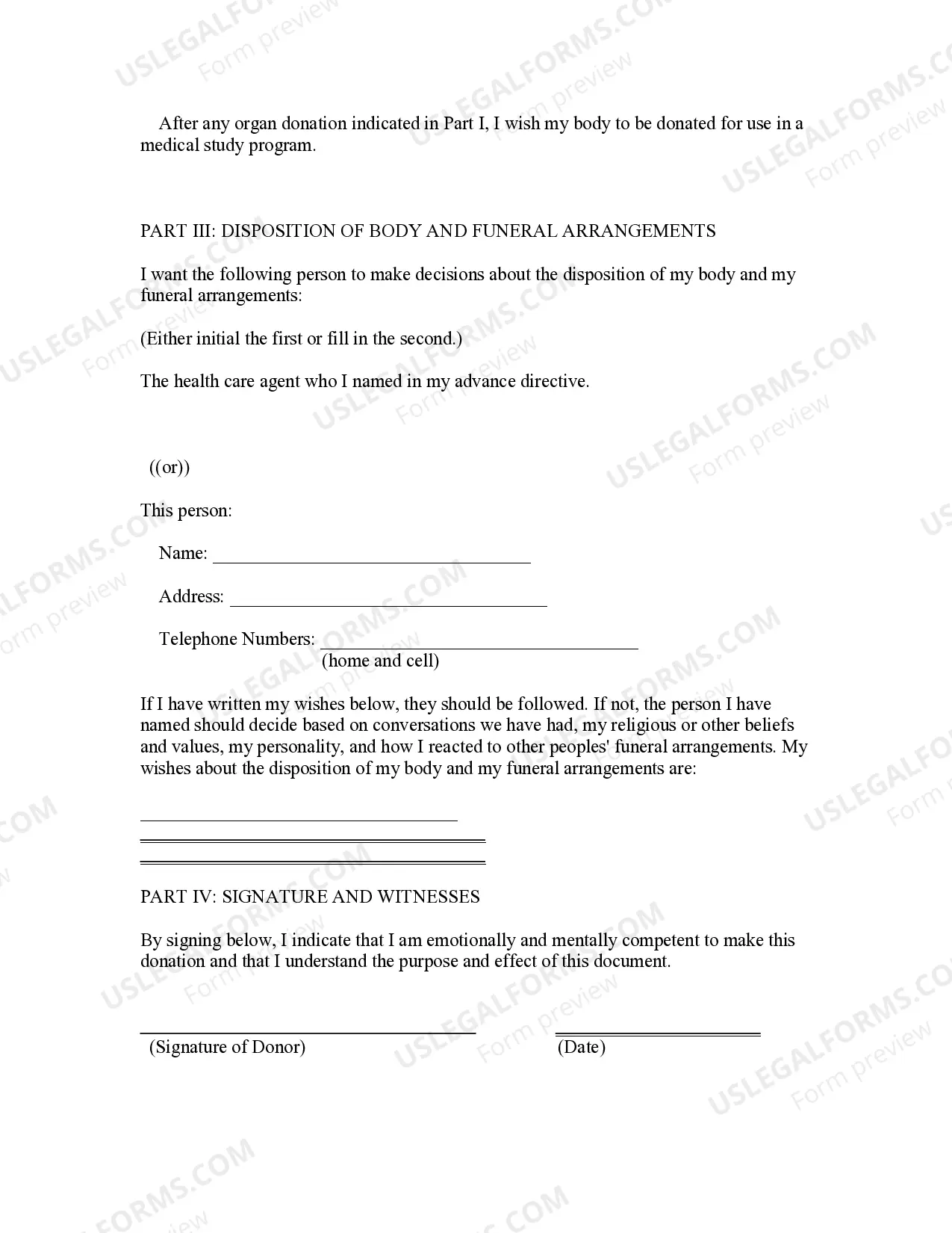 Preview Statutory Advance Health Directive