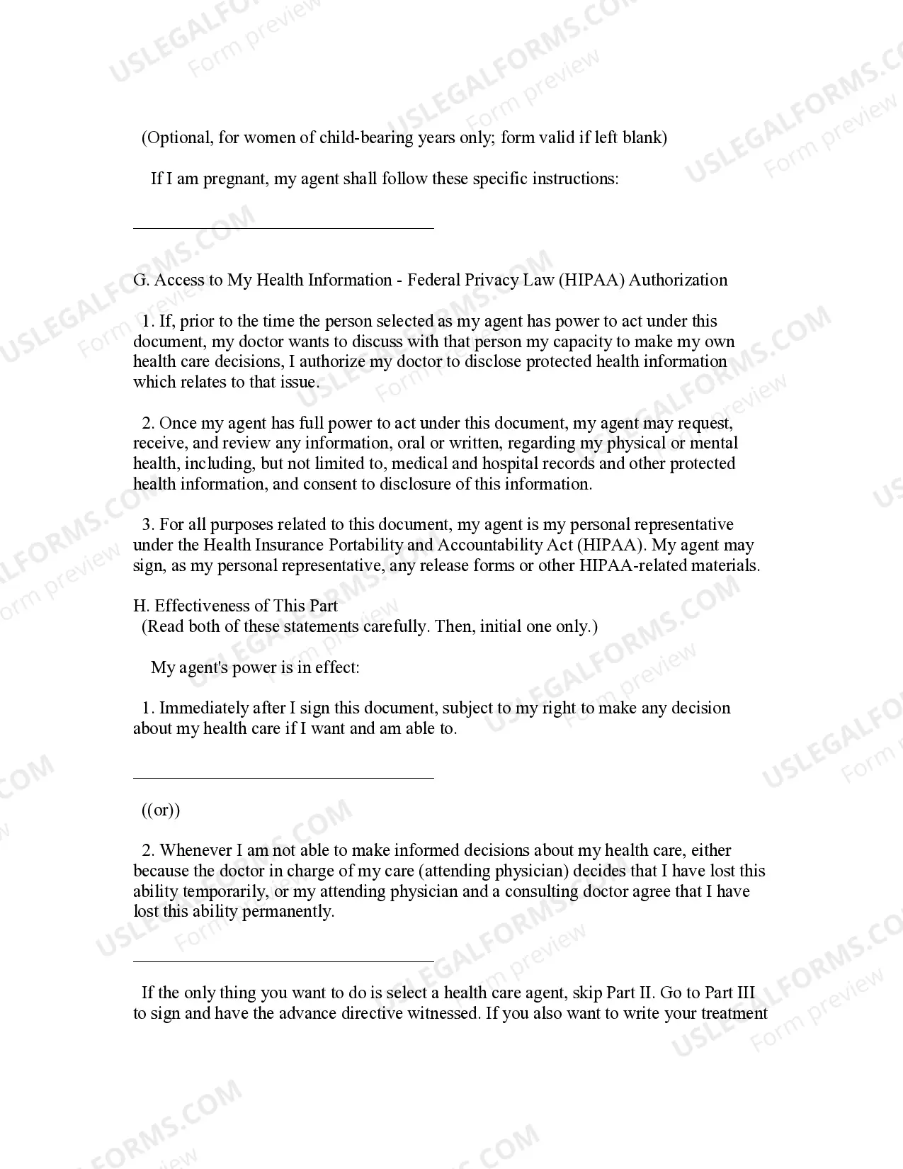 Preview Statutory Advance Health Directive