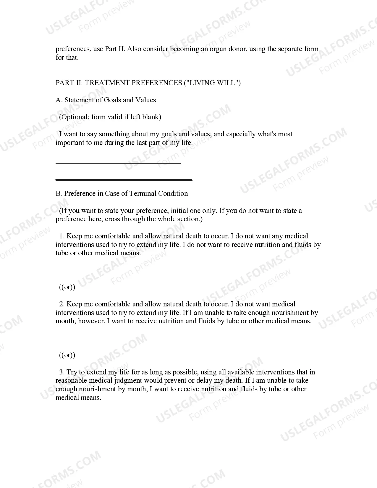 Preview Statutory Advance Health Directive