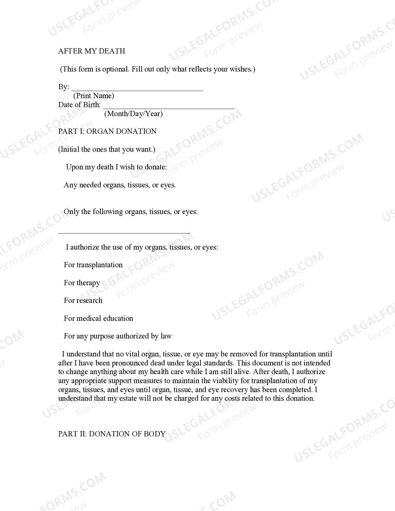 Preview Statutory Advance Health Directive