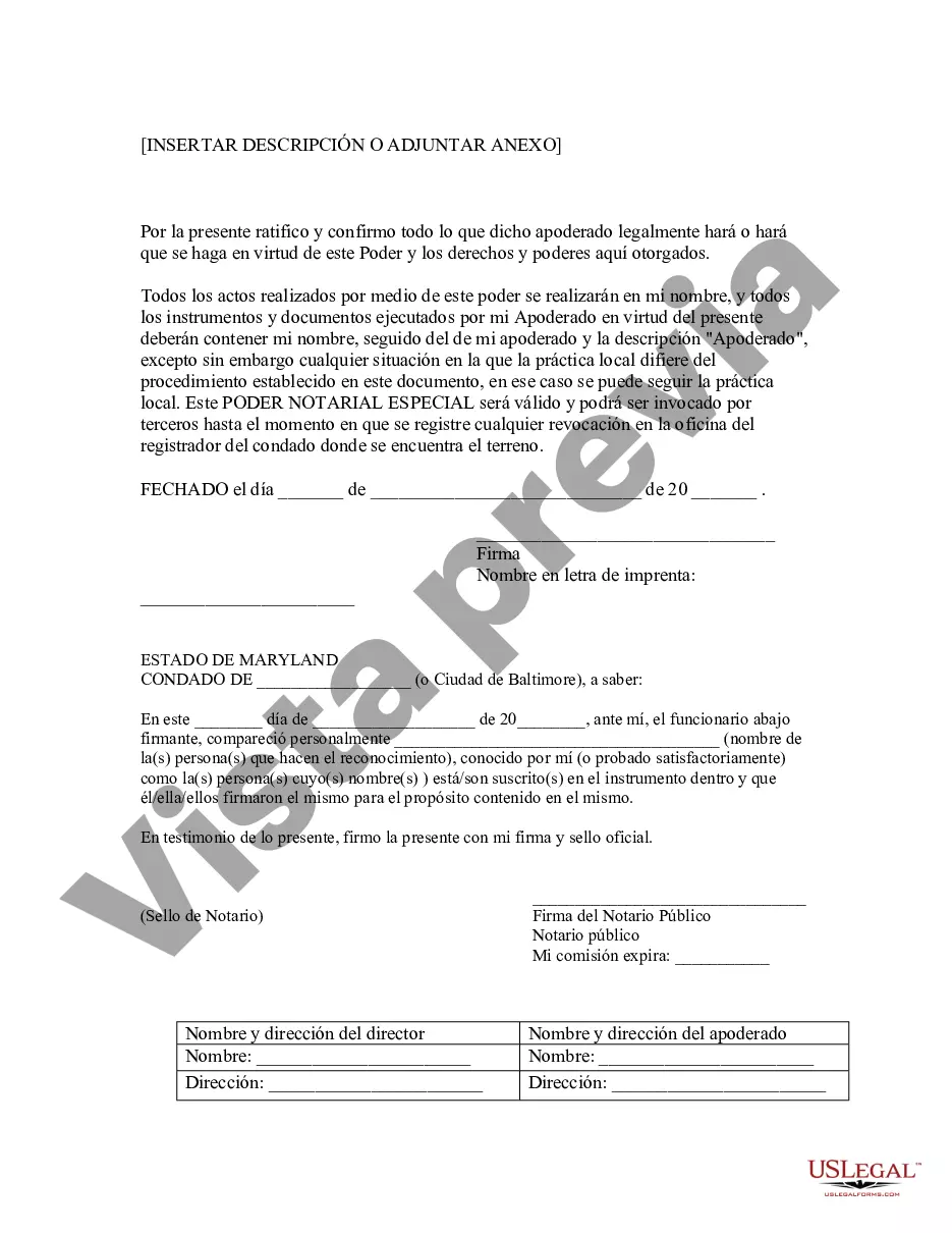 Preview Poder notarial especial o limitado para transacciones de venta de bienes raíces por parte del vendedor