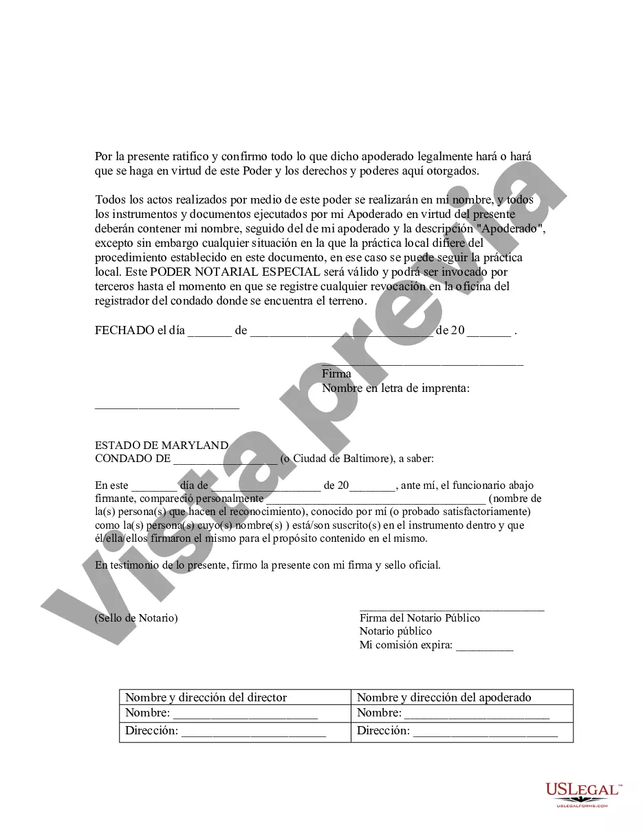 Preview Poder notarial especial o limitado para transacciones de compra de bienes raíces por parte del comprador