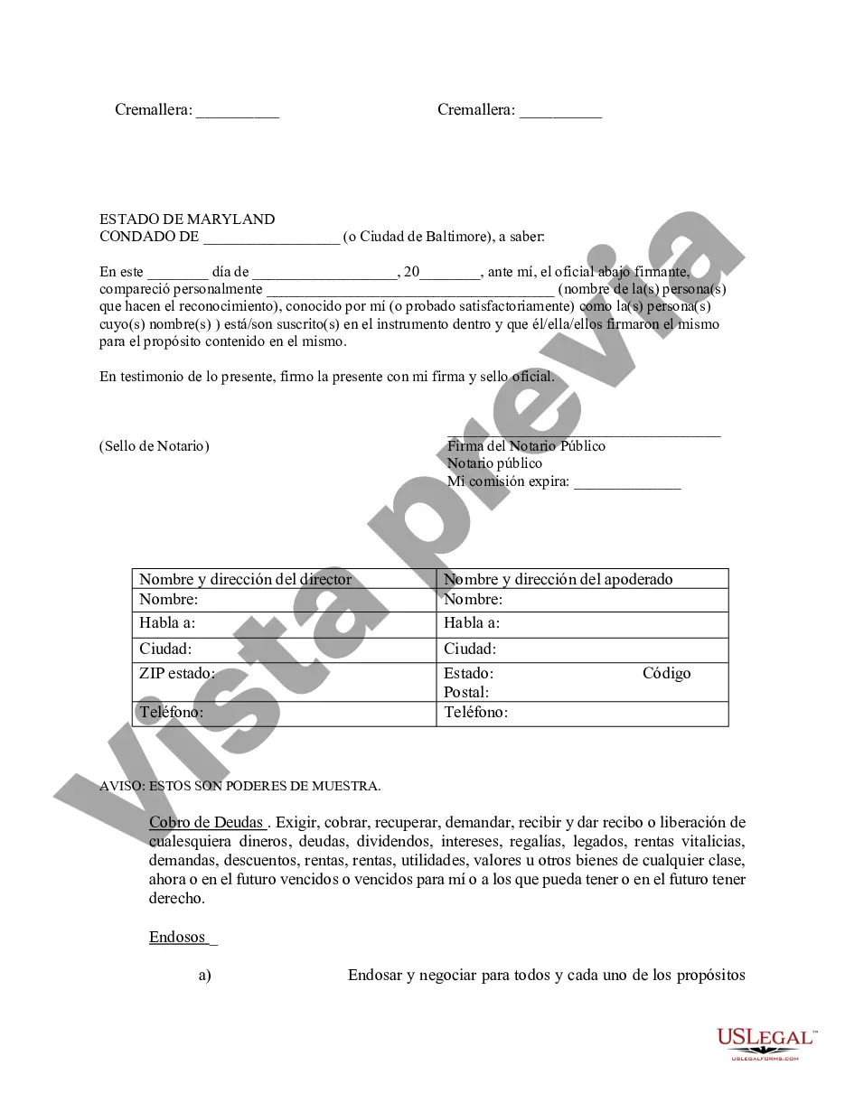 Preview Poder notarial limitado en el que se especifican poderes con ejemplos de poderes incluidos