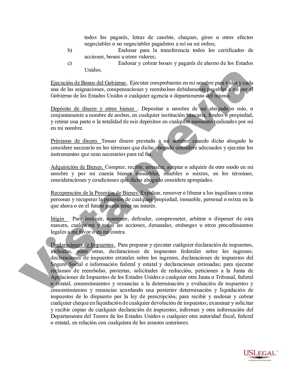 Preview Poder notarial limitado en el que se especifican poderes con ejemplos de poderes incluidos