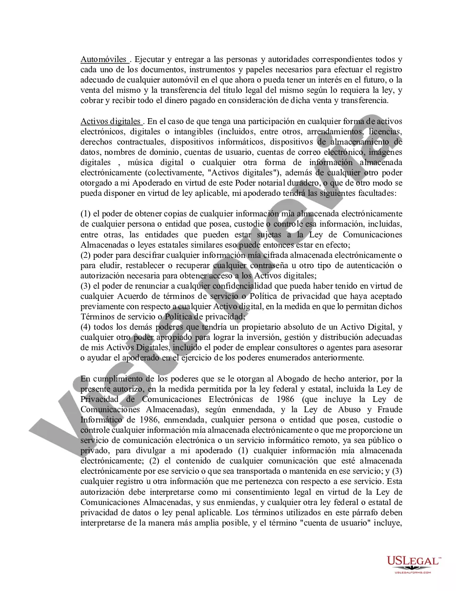 Preview Poder notarial limitado en el que se especifican poderes con ejemplos de poderes incluidos