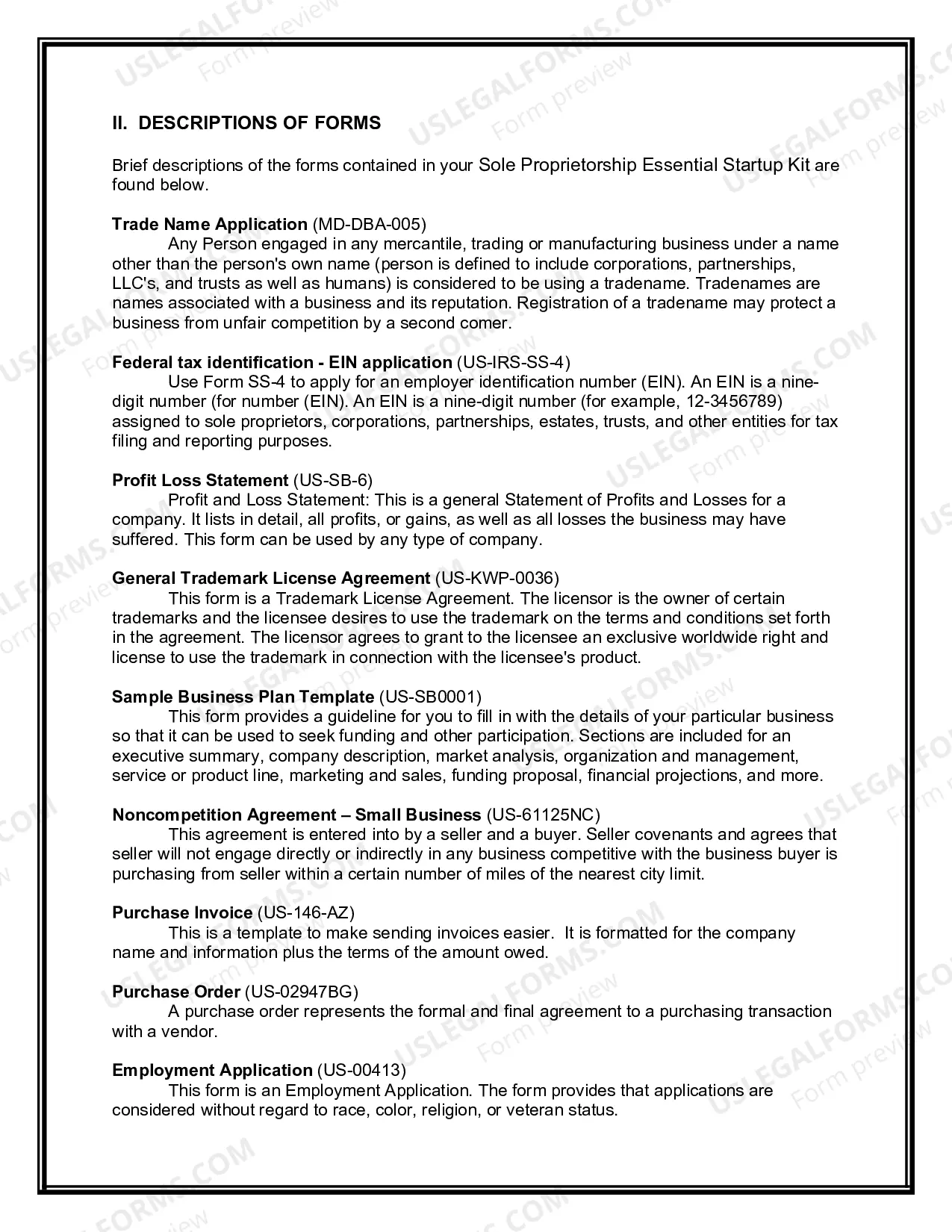 Preview Maryland Sole Proprietorship Essential Startup Kit