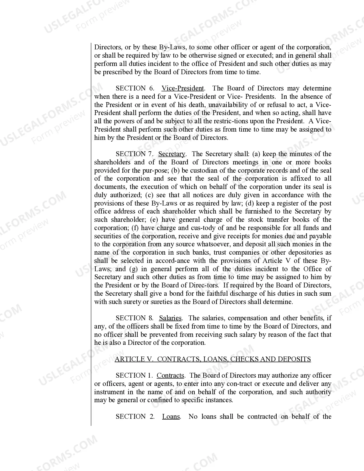 Preview Sample Bylaws for a Maryland Professional Corporation