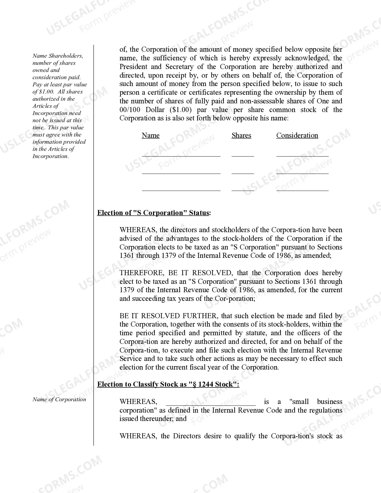 Preview Sample Organizational Minutes for a Maryland Professional Corporation