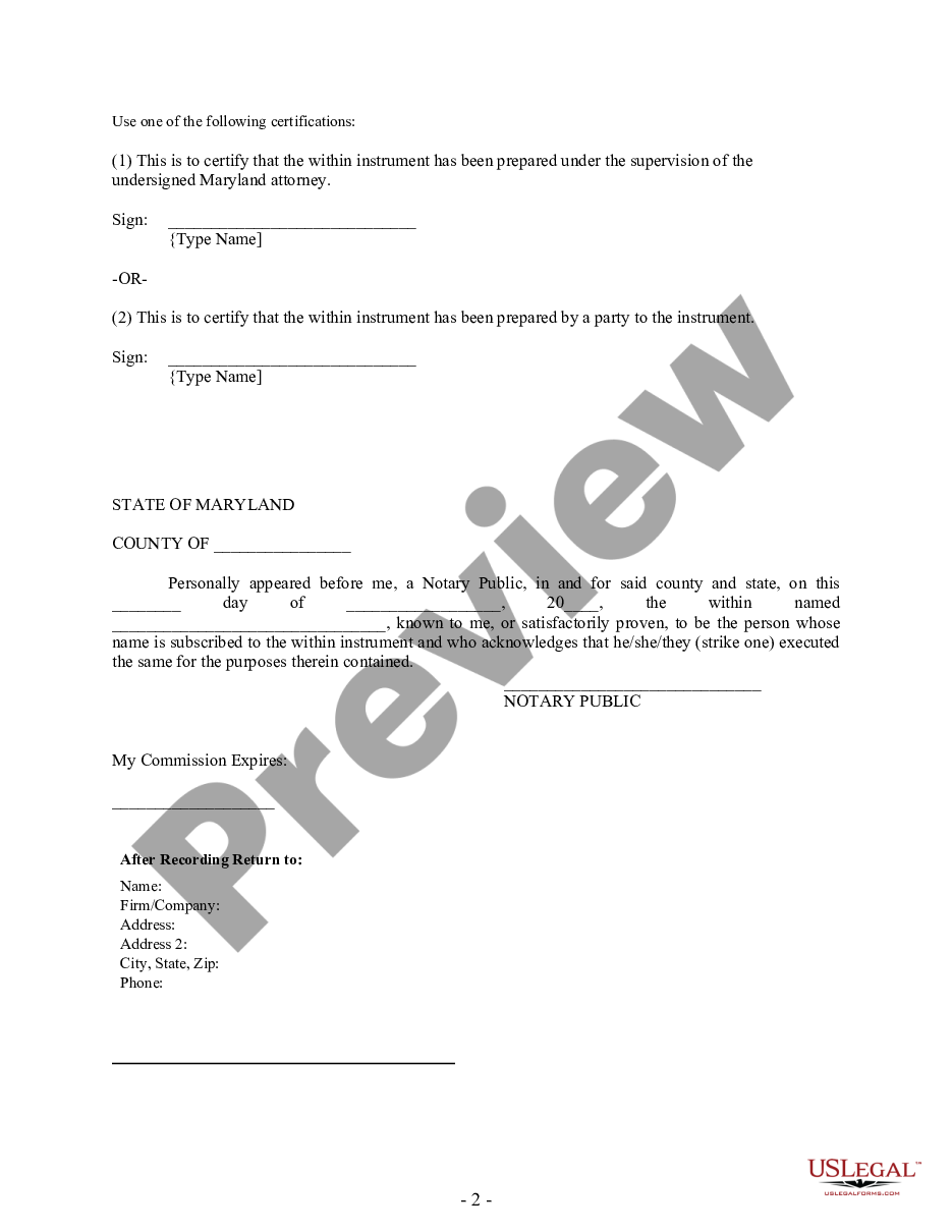 page 1 Satisfaction, Release or Cancellation of Deed of Trust by Individual - Baltimore City preview