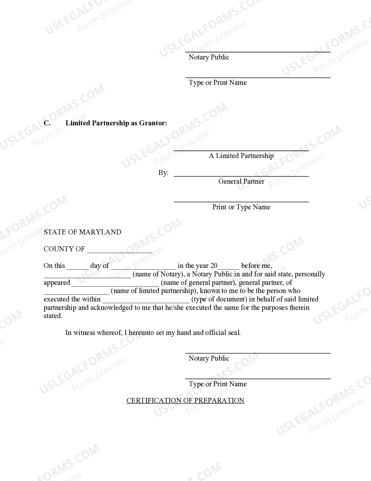 Preview Warranty Deed from Limited Partnership or LLC is the Grantor, or Grantee