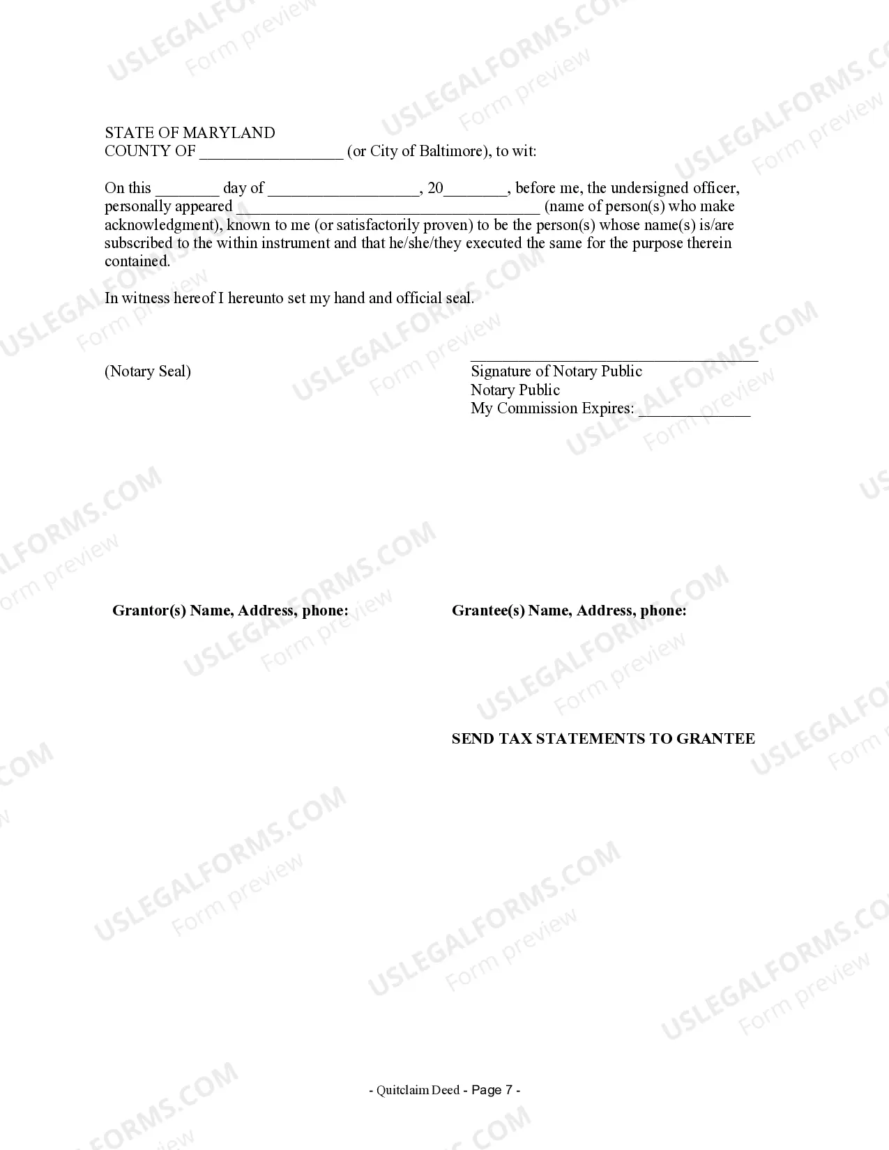 Preview Quitclaim Deed from two Individuals to One Individual