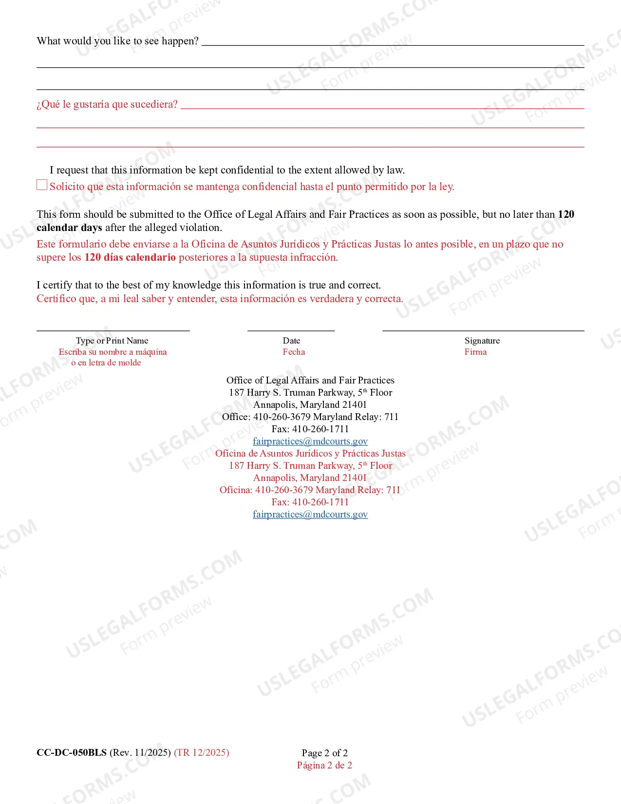 Preview Americans With Disabilities Act Grievance Form
