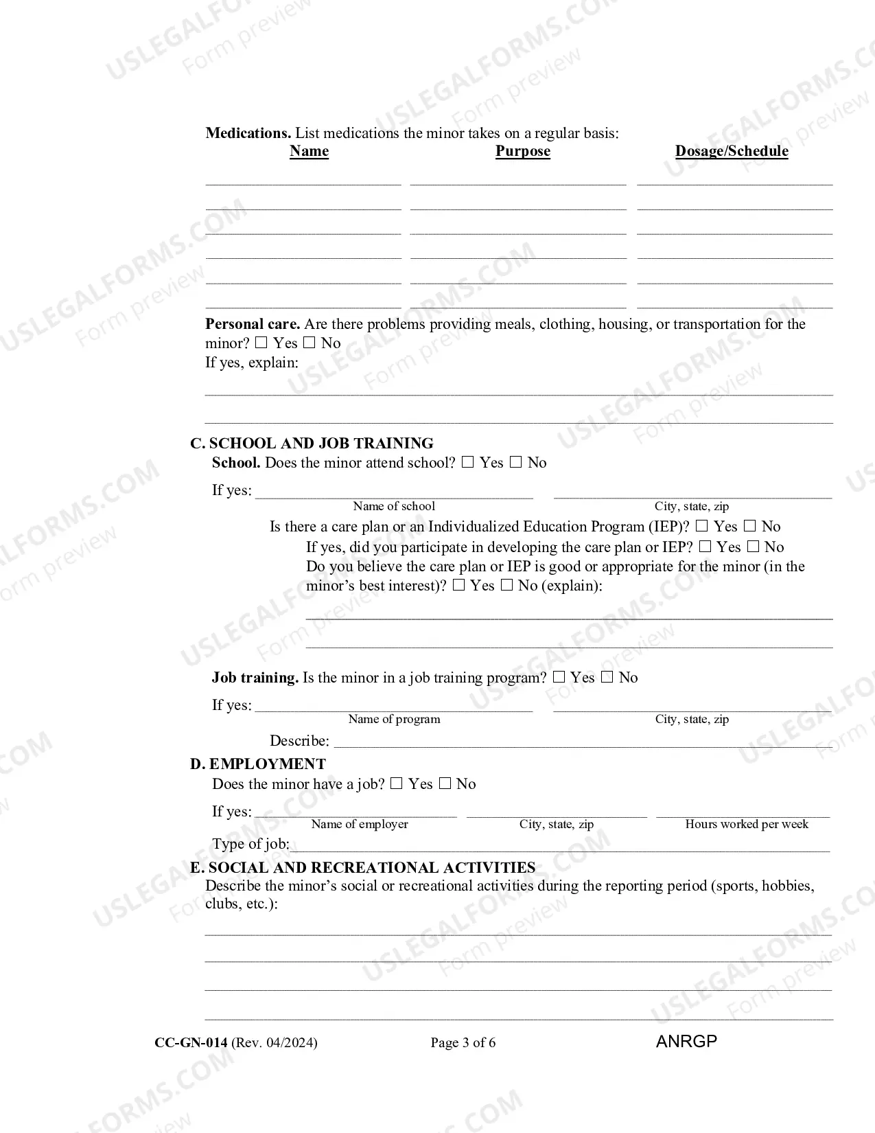 Preview Answer to Complaint/Petition/Motion CC-DR 50 - Instructions