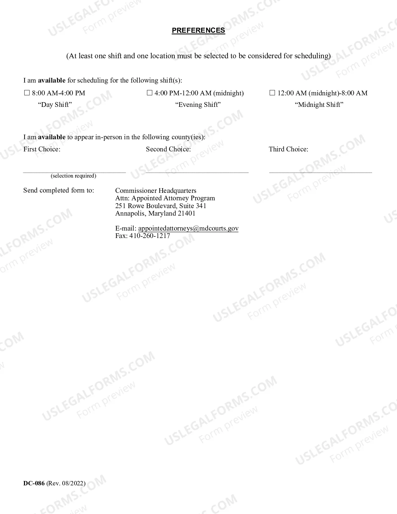 Preview Application for the Issuance of a Warrant