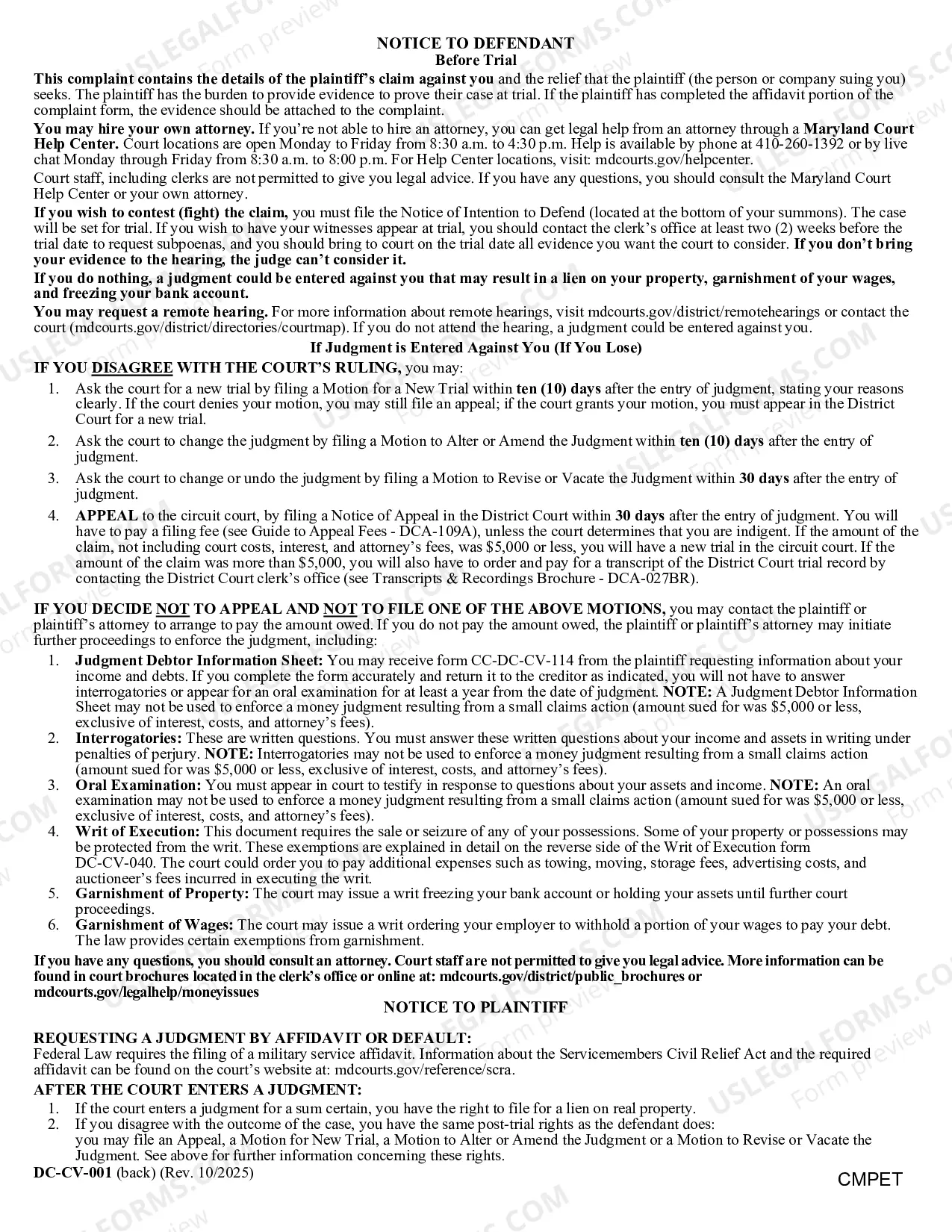 Preview Complaint/Application and Affidavit in Support of Judgment (Bilingual - Chinese Format)