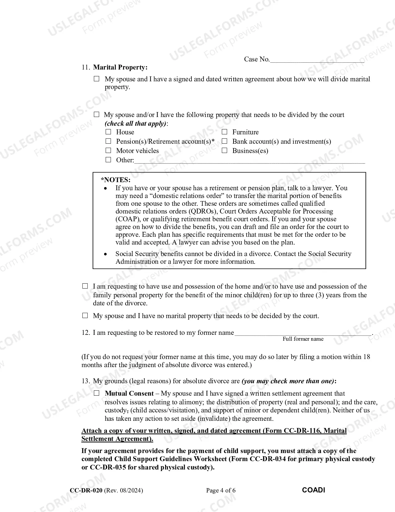 Preview Complaint for Absolute Divorce (Bilingual-Russian Format)