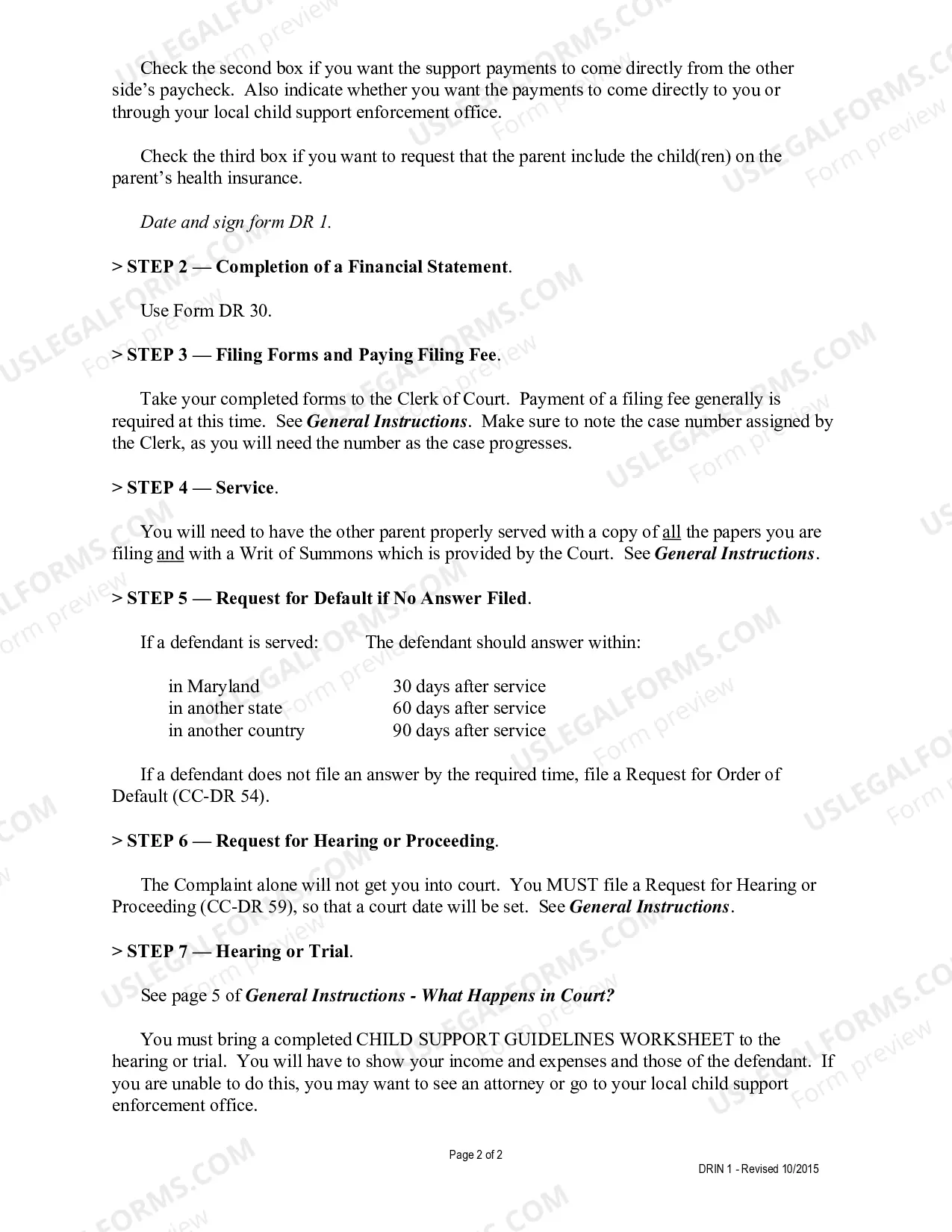 Preview Complaint for Custody