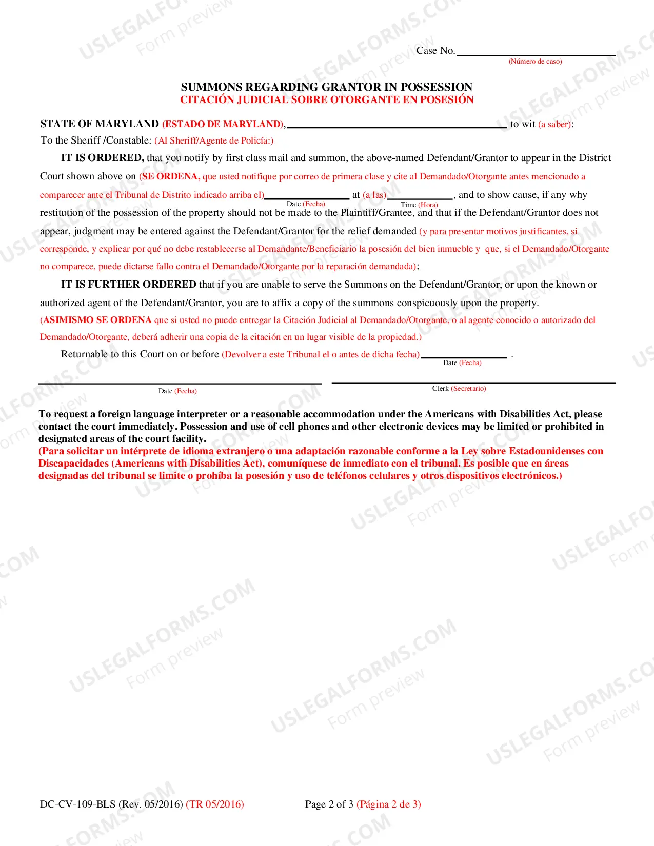 Preview Complaint for Grantor in Possession