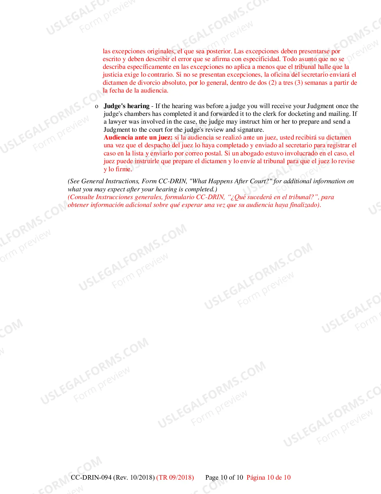 Preview Counter-Complaint for Custody/Child Support CC-DR-095 - Instructions