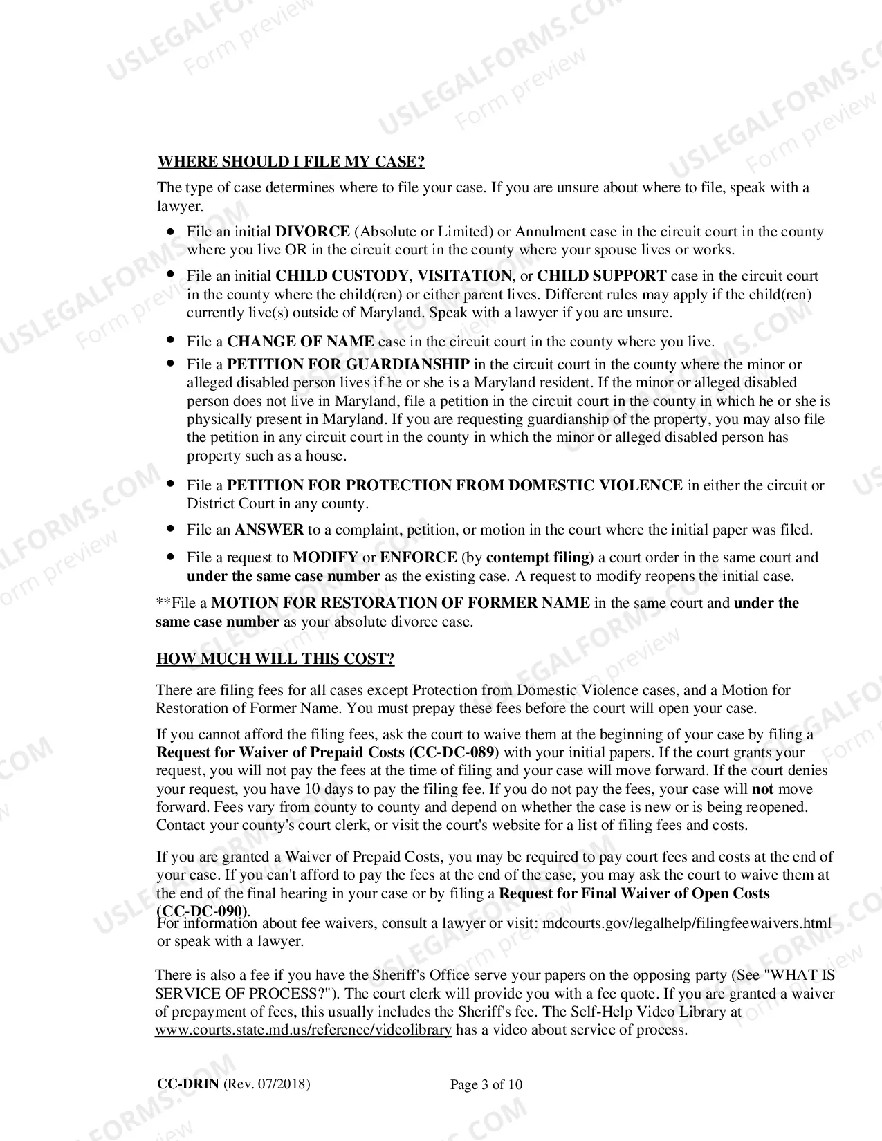 Preview General Waiver and Release (Bilingual - Spanish Format) - for use with expungements
