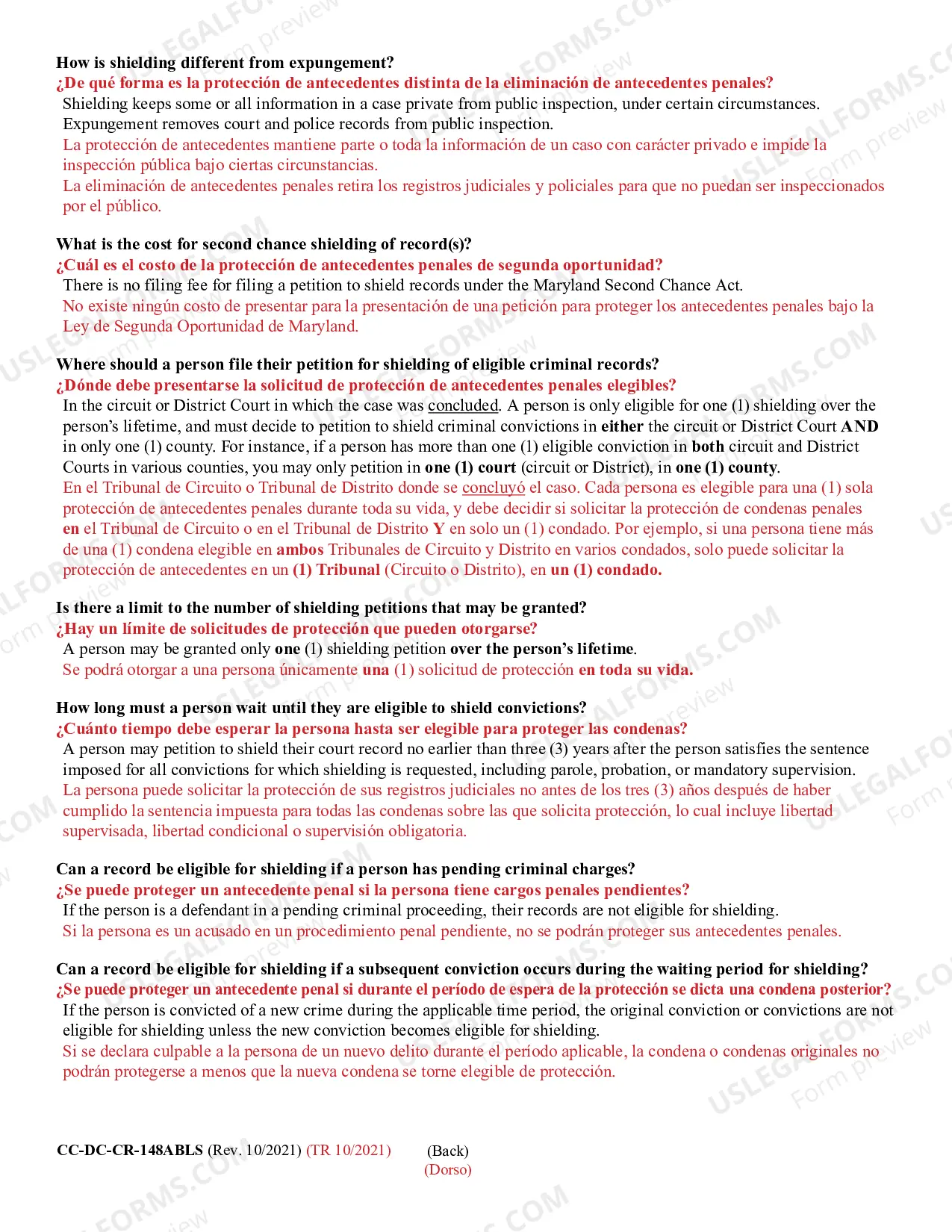 Preview Guide for Shielding of MD Second Chance Act Records (Bilingual - Chinese Format)