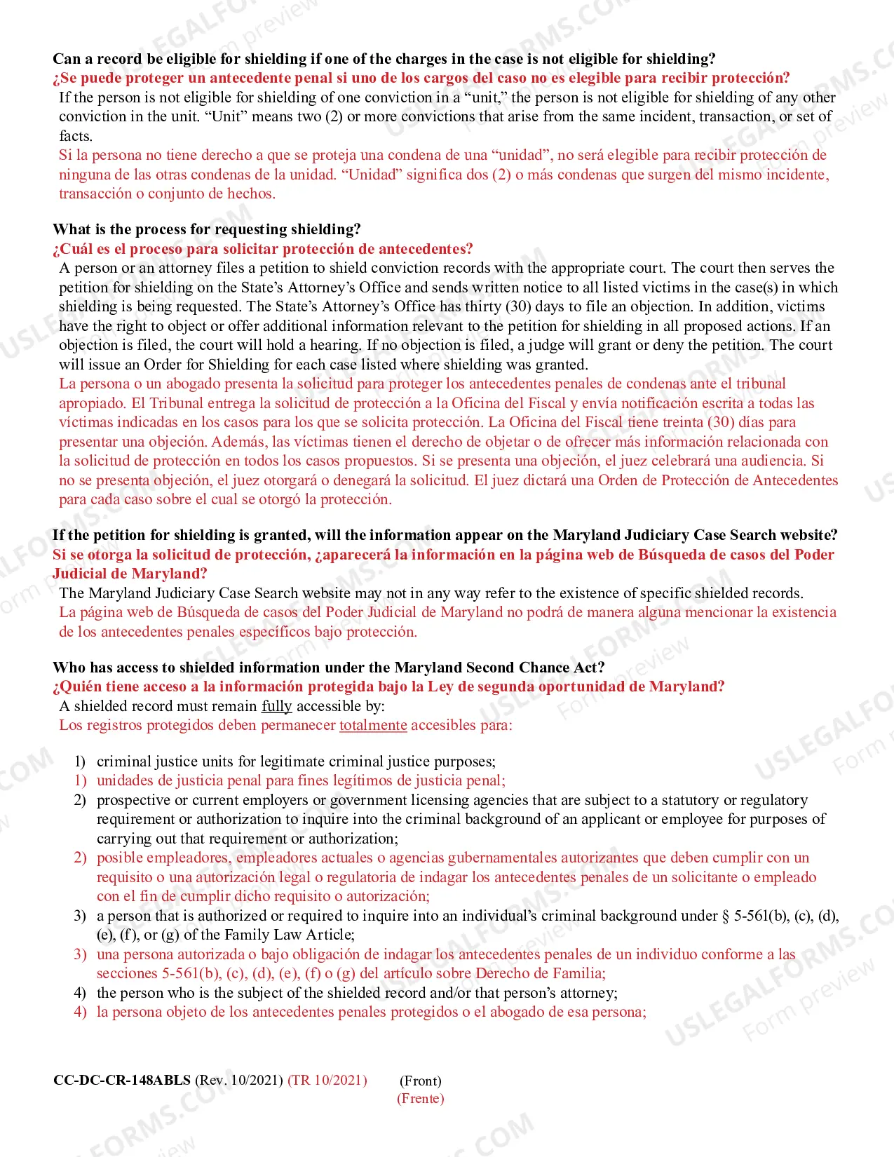 Preview Guide for Shielding of MD Second Chance Act Records (Bilingual - Chinese Format)