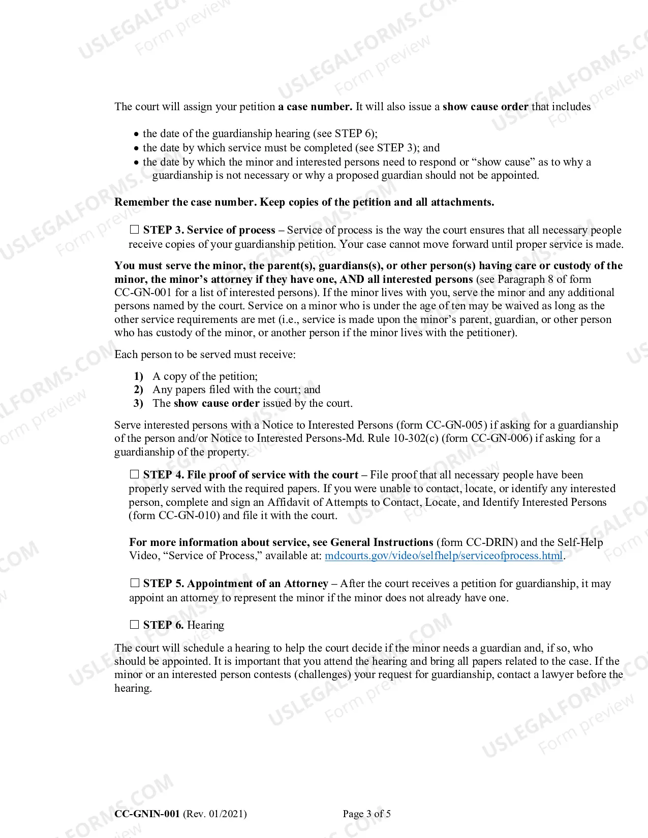 Preview Instructions for Completing CC-GN-001