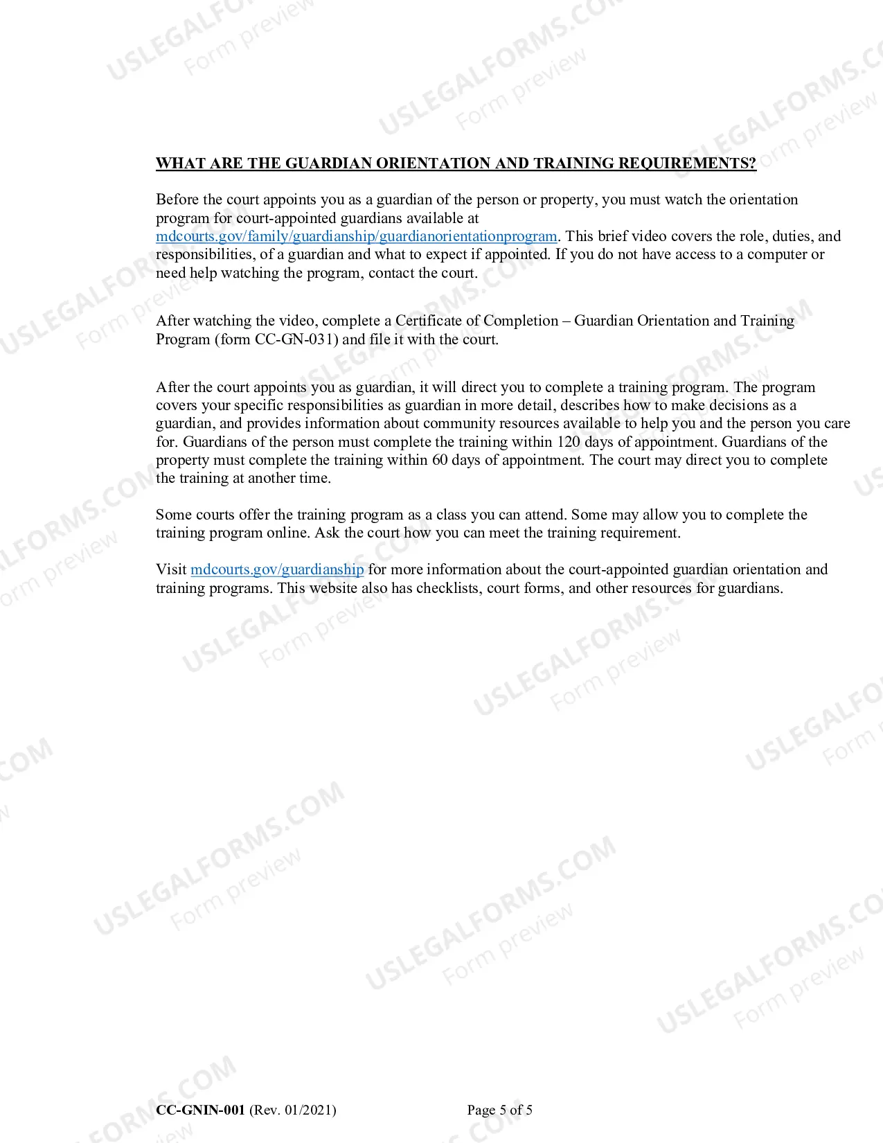 Preview Instructions for Completing CC-GN-002