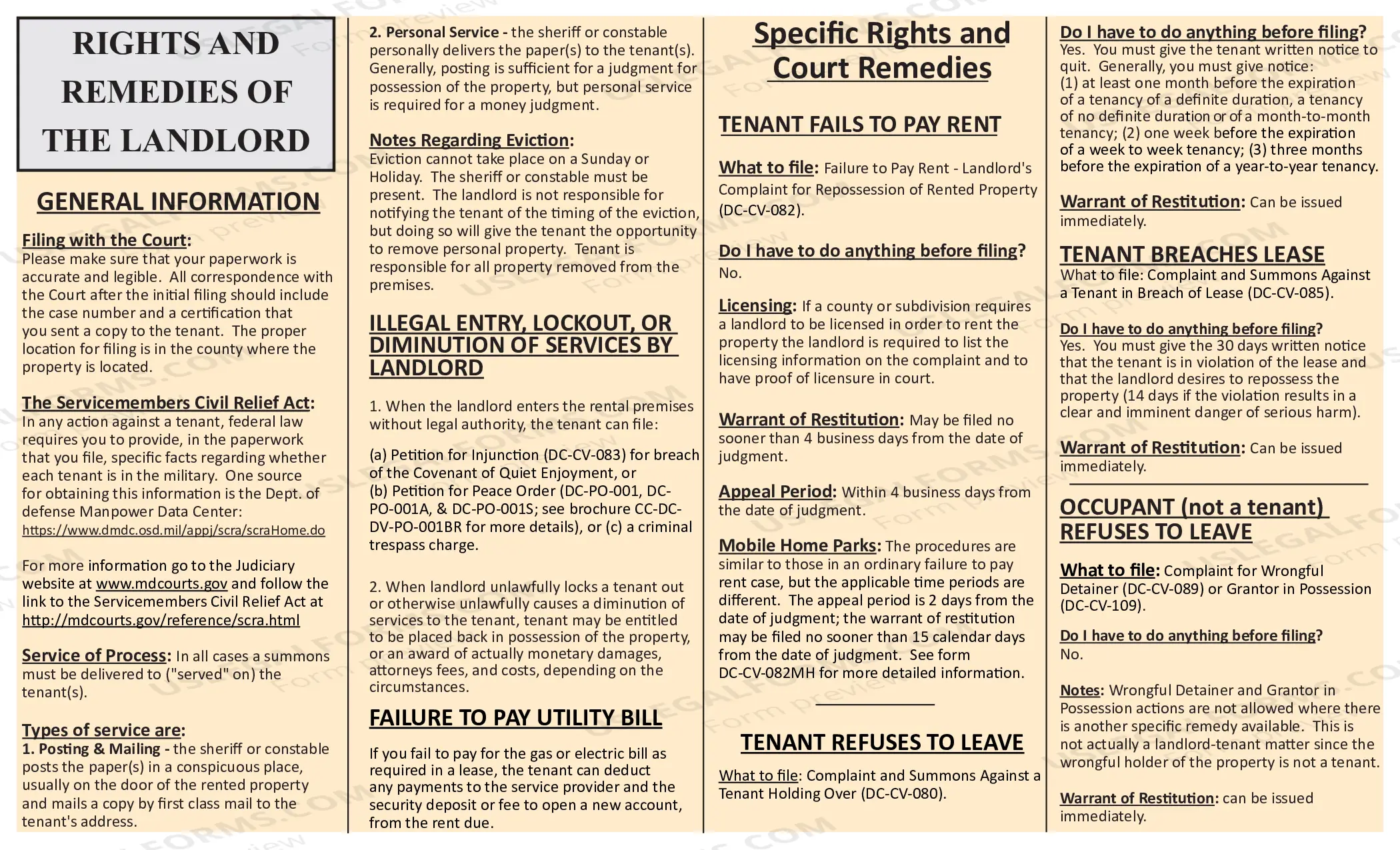 Preview Landlord and Tenant Brochure