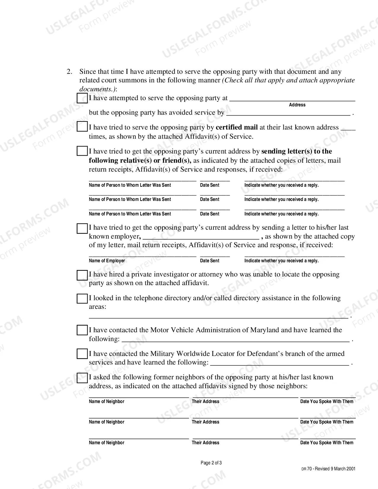 Preview Motion for Alternate Service - Instructions