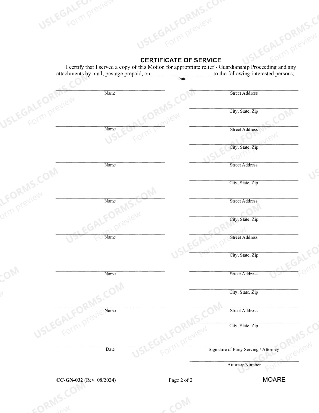 Preview Motion for Appropiate Relief- Guardianship Proceeding