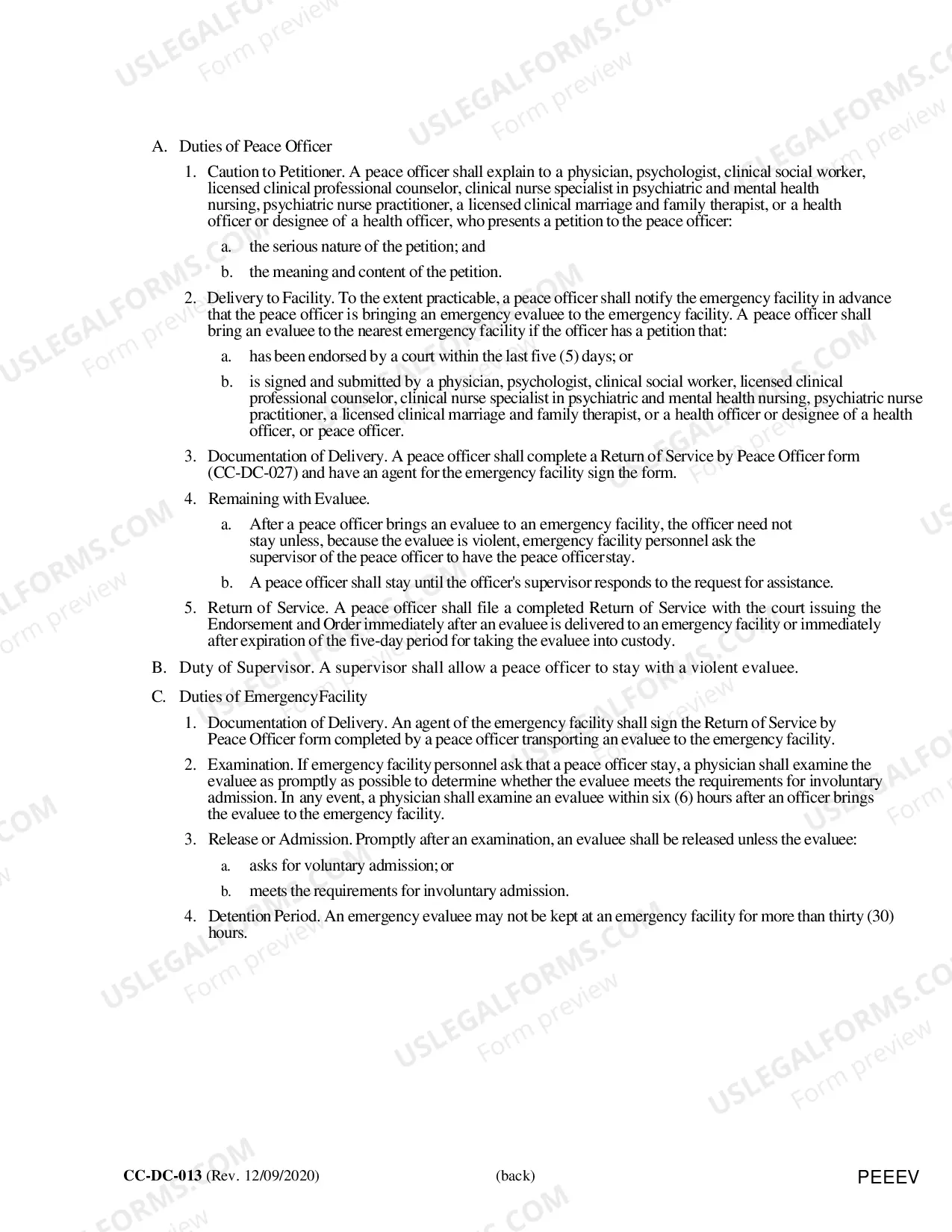 Preview Petition for Emergency Evaluation