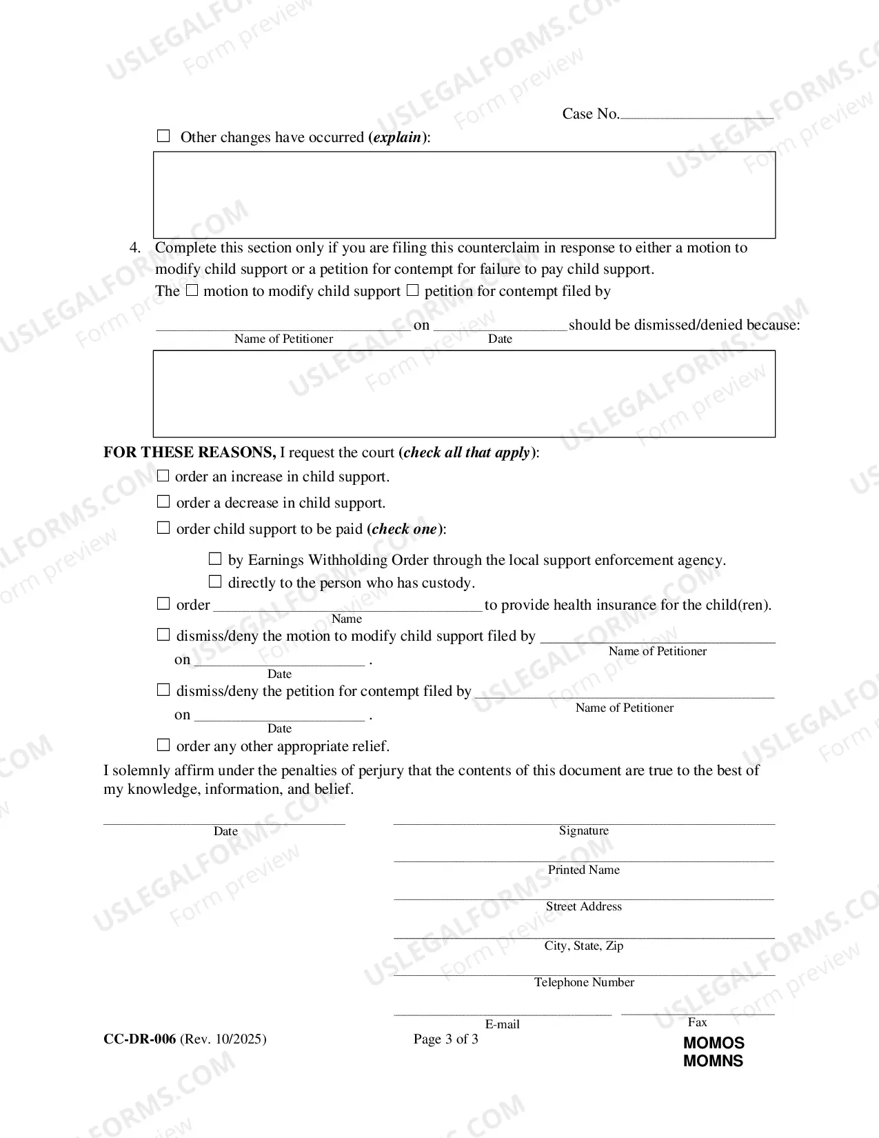Preview Petition/Motion to Modify Child Support