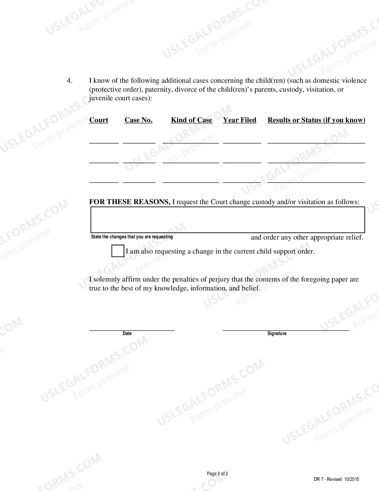 Preview Petition/Motion to Modify Custody/Visitation